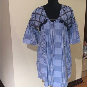Striped Blue Baby Doll Dress
